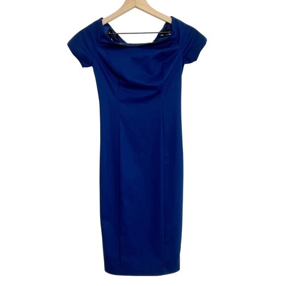 BARDOT BLUE BUTTON SLEEVE WOMEN DRESS SIZE US 2 OR XXS BRAND NEW WEDDING GUEST - Picture 1 of 8